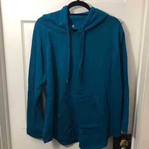 Xersion teal hoodie with rose gold accents